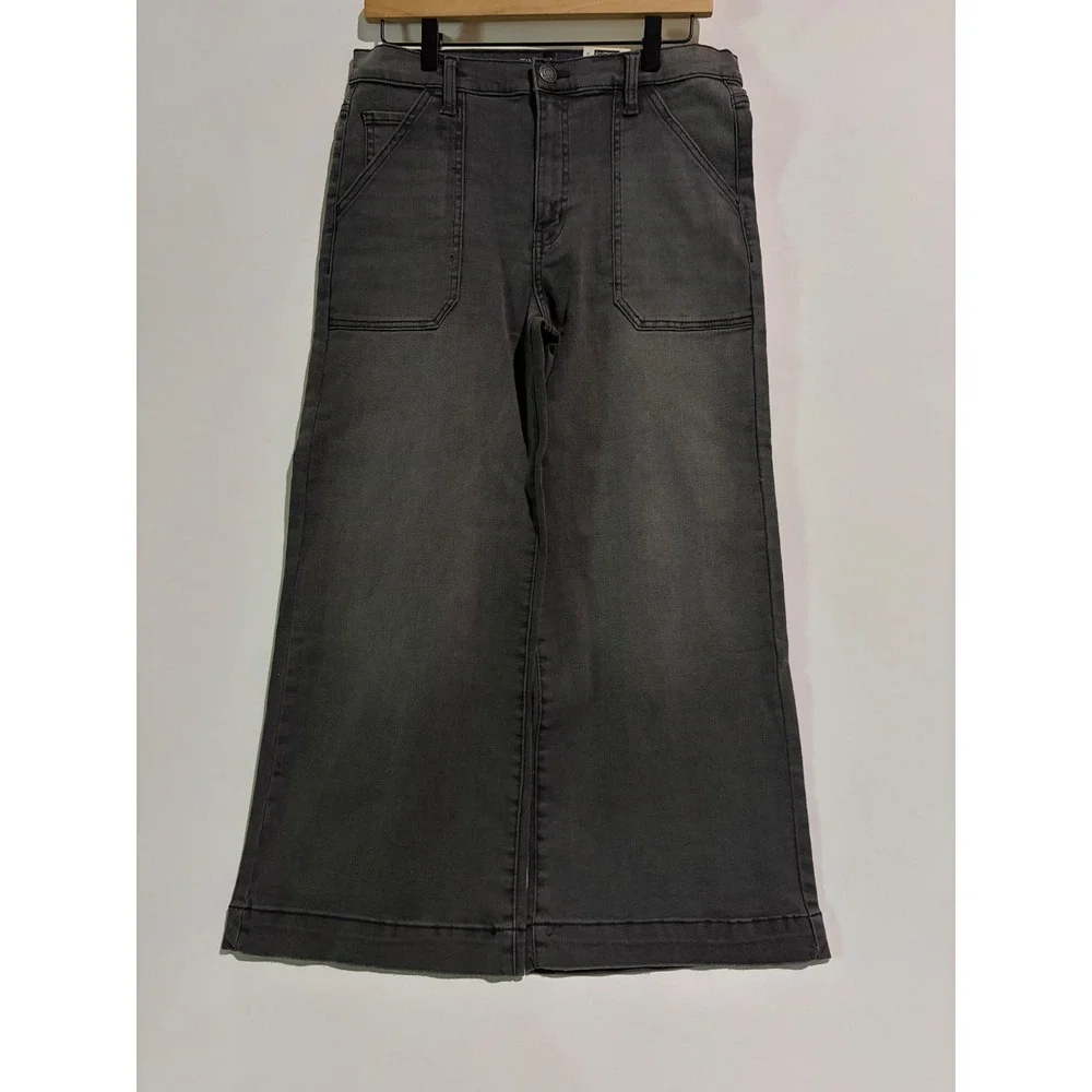 Time and Tru High Rise Wide Leg Jeans Black 12 Grunge Retro Streetwear Casual